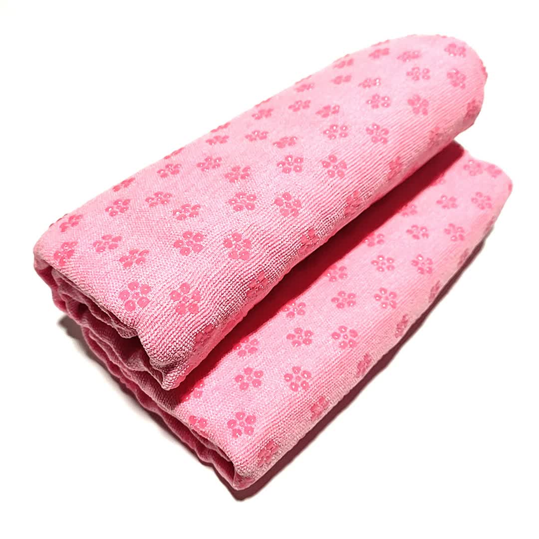 Pink Plum Blossom Yoga Towel Mat - Absorbent, Thick, Non-Slip, Portable Fitness Blanket for Home Use 183*63CM