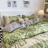 Green Floral 4-Piece Bedding Set - Soft and Lovely Bed Sheets (Quilt 180x220cm, Flat Sheet 230x230cm, Pillowcase 48x47cm*2)