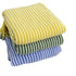 Green Cozy Knit Throw Blanket with Fringe - Stylish Striped  Bed End Cover, 127x170CM