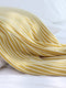 Yellow Cozy Knit Throw Blanket with Fringe - Stylish Striped  Bed End Cover, 127x170CM