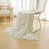 Beige Premium Woven Knitted Throw Blanket with Tassels | Soft, Cozy Sofa & Bed Blanket, Perfect for Office or Afternoon Naps 127x172cm