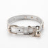 3 pcs Silver Stylish PU Leather Pet Collar - Anti-Loss, Puppy Bell, Star & Moon Design Width 1.2cm Total Length 35cm