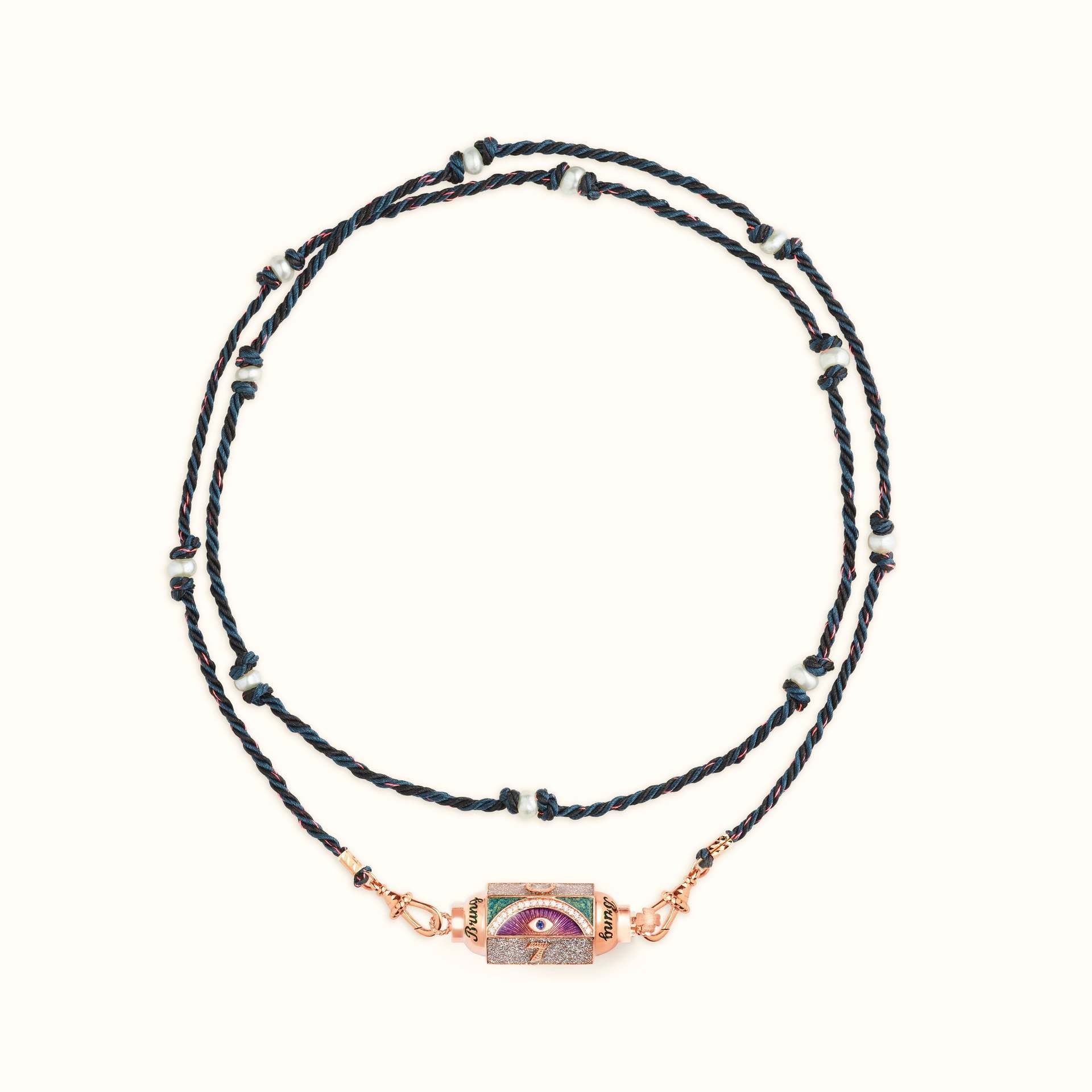 Mystical Tarot Charm Necklace - Boho Pendant(Purple eye pattern)