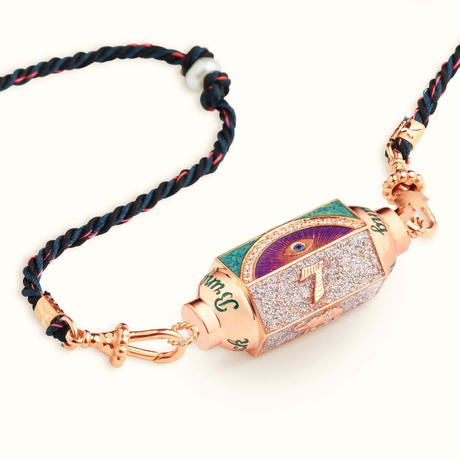 Mystical Tarot Charm Necklace - Boho Pendant(Purple eye pattern)