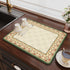 Green flowers Kitchen Drying Mat - Super Absorbent Dish & Cup Drainer Pad 50x60cm