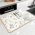 2 PCS Orange flowers Kitchen Drying Mat - Super Absorbent Dish & Cup Drainer Pad 30x40cm