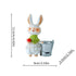 Green Bunny with Bucket Whimsical Bunny Garden Decor - Easter Flower Pot Statue