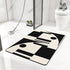 Black and white geometric pattern Quick-Dry Absorbent Non-Slip Bath Rug for Bathroom, Kitchen & Entryway 50x80cm