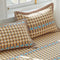 Yellow grid Soft Cotton Gauze Pillowcase Set - Breathable, Non-slip, Extra Large Pillow Core Not Included