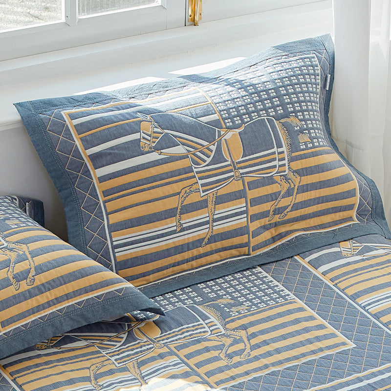 Race Soft Cotton Gauze Pillowcase Set - Breathable, Non-slip, Extra Large Pillow Core Not Included56x80cm