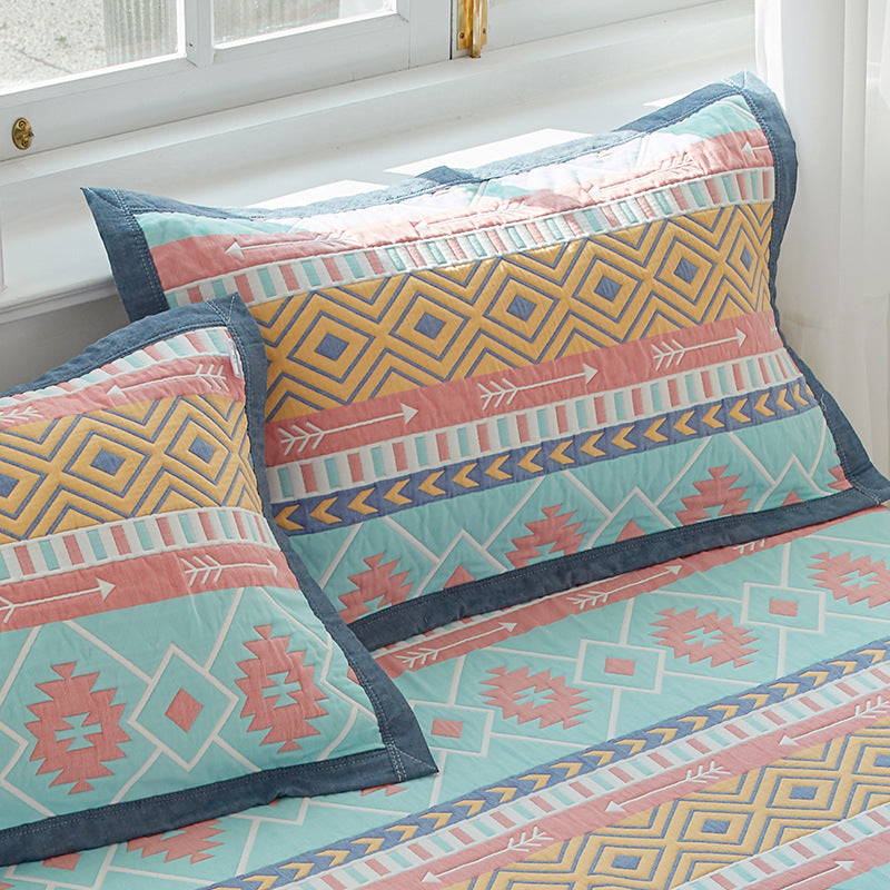 Fishbone pattern Soft Cotton Gauze Pillowcase Set - Breathable, Non-slip, Extra Large Pillow Core Not Included56x80cm