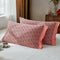 Red B pattern Snap-On Cotton Gauze Pillowcase Set - Full Coverage, Non-Slip, Easy Closure One pair without pillow core