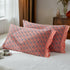 Red B pattern Snap-On Cotton Gauze Pillowcase Set - Full Coverage, Non-Slip, Easy Closure One pair without pillow core