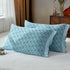 Blue B pattern Snap-On Cotton Gauze Pillowcase Set - Full Coverage, Non-Slip, Easy Closure One pair without pillow core