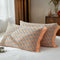 Orange B pattern Snap-On Cotton Gauze Pillowcase Set - Full Coverage, Non-Slip, Easy Closure One pair without pillow core