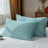 Green Prism Snap-On Cotton Gauze Pillowcase Set - Full Coverage, Non-Slip, Easy Closure One pair without pillow core