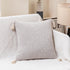 Classic White Set of 2 Textured Velvet Throw Pillow Covers with Tassels - Decorative Square Cushions 45*45cm