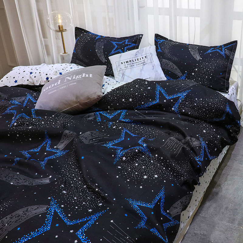Starry Duvet Cover - 3 Piece Bedding Set with Corner TiesQuilt cover 230cm x 230cm, pillowcase 51 x 92cm