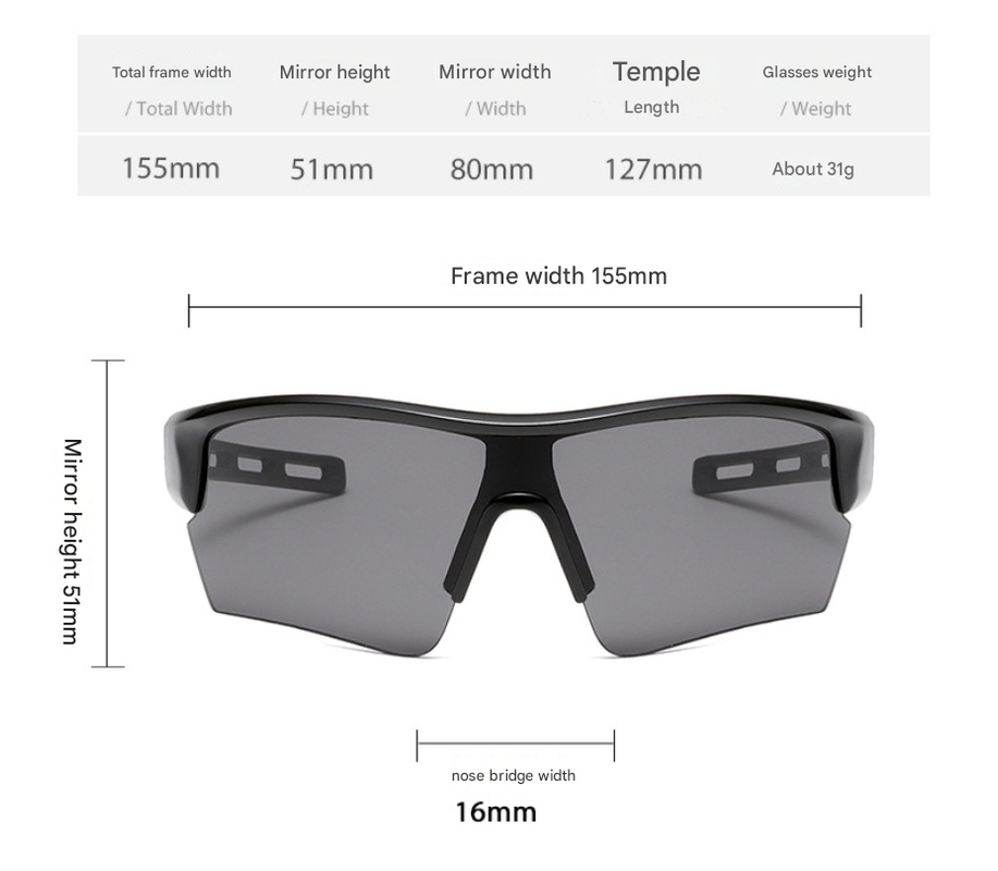 2 pcs Outdoor Sports Sunglasses - UV Protection HD Lenses for Cycling, Boating, Fishing（Black frame black gray film）