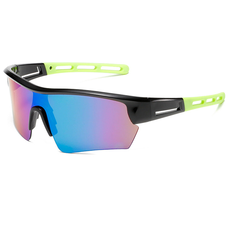 2 pcs Outdoor Sports Sunglasses - UV Protection HD Lenses for Cycling, Boating, FishingBlack green frame blue green film