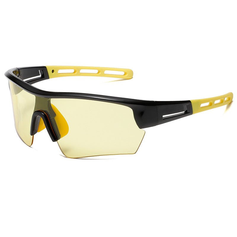 2 pcs Outdoor Sports Sunglasses - UV Protection HD Lenses for Cycling, Boating, Fishing(Black and yellow frame night vision film)