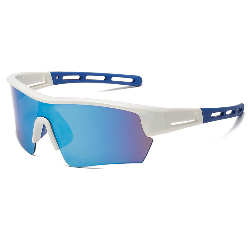 2 pcs Outdoor Sports Sunglasses - UV Protection HD Lenses for Cycling, Boating, FishingWhite blue frame blue mercury