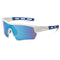 2 pcs Outdoor Sports Sunglasses - UV Protection HD Lenses for Cycling, Boating, Fishing(White blue frame blue mercury)