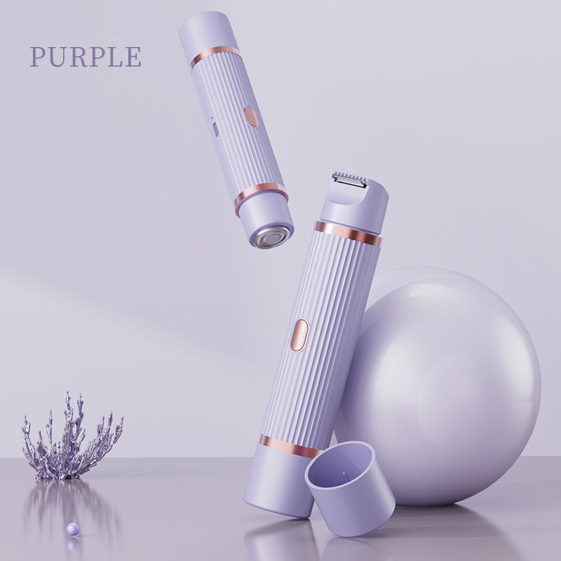 Purple Women's Double-Headed Electric Shaver - Painless Hair Remover & Trimmer