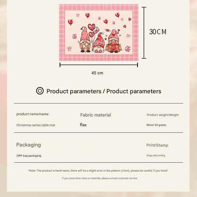 Easter Cotton-Linen Placemats - Set of 4 Anti-Stain Table MatsStyle 17