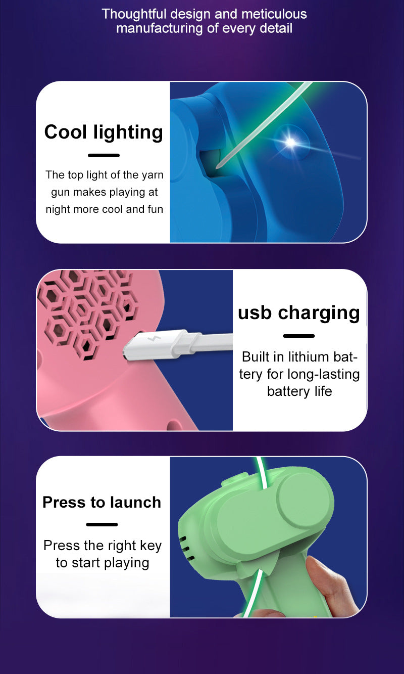 Pink 3-Meter Glow-in-the-Dark Rope Launcher Toy - Fun Stress Relief for All Ages