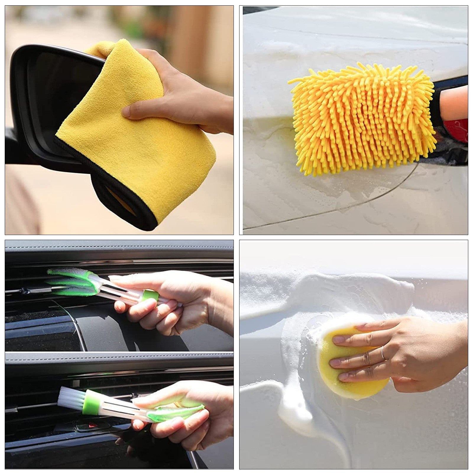 Drill not includedCar Cleaning Supplies - Complete Auto Detail Brush Set for Interior, Exterior, Wheels & Tires - Power Scrubber Drill Brush Kit Included