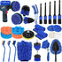 Drill not included-2Car Cleaning Supplies - Complete Auto Detail Brush Set for Interior, Exterior, Wheels & Tires - Power Scrubber Drill Brush Kit Included