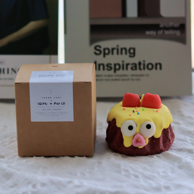 Yellow Cake Candle - Cute Soy Wax Candle, Gift for Friends Blue bell