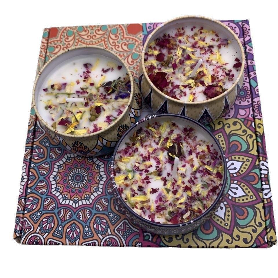 Small Scented Candle Set - 4 Soy Wax Candles, Travel Candle Set Sandalwood