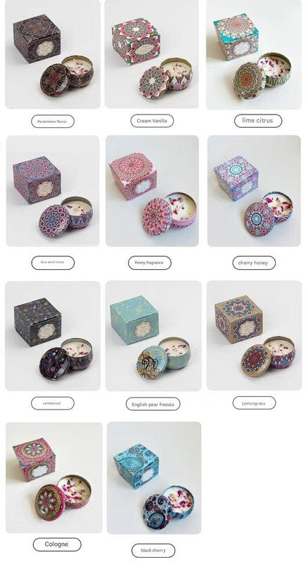 Small Scented Candle Set - 4 Soy Wax Candles, Travel Candle Set Sandalwood