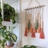 Colorful Tassel Wall Hanging-Wooden Beads Boho Tapestry Home Decor Daylily red