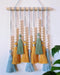 Colorful Tassel Wall Hanging-Wooden Beads Boho Tapestry Home Decor Light Blue