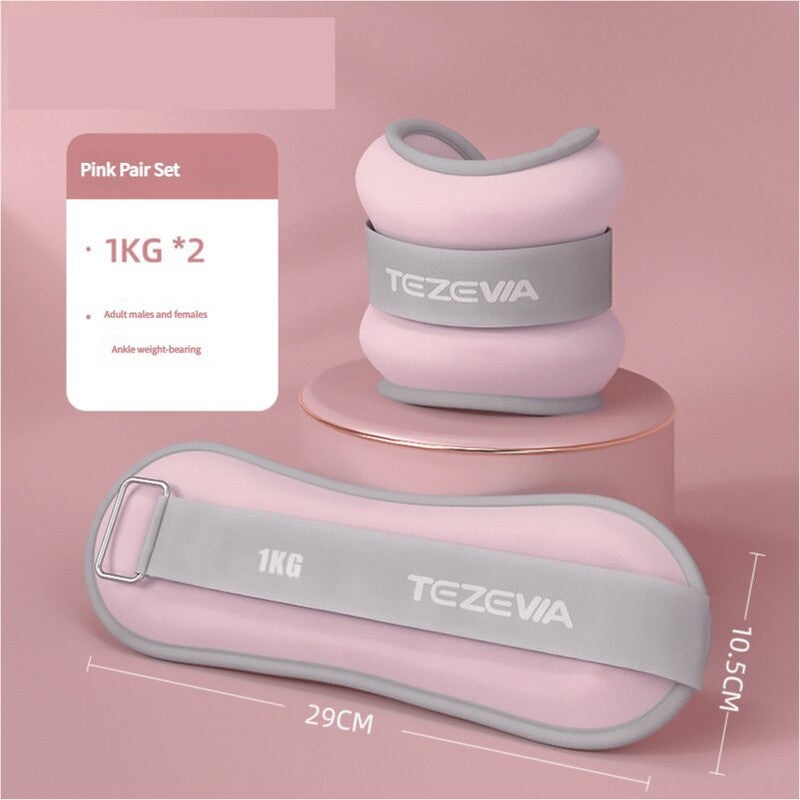 Pink Adjustable Weighted Leg & Wrist Sandbag Set – 1kg Each for Fitness, Running, and Dance Training