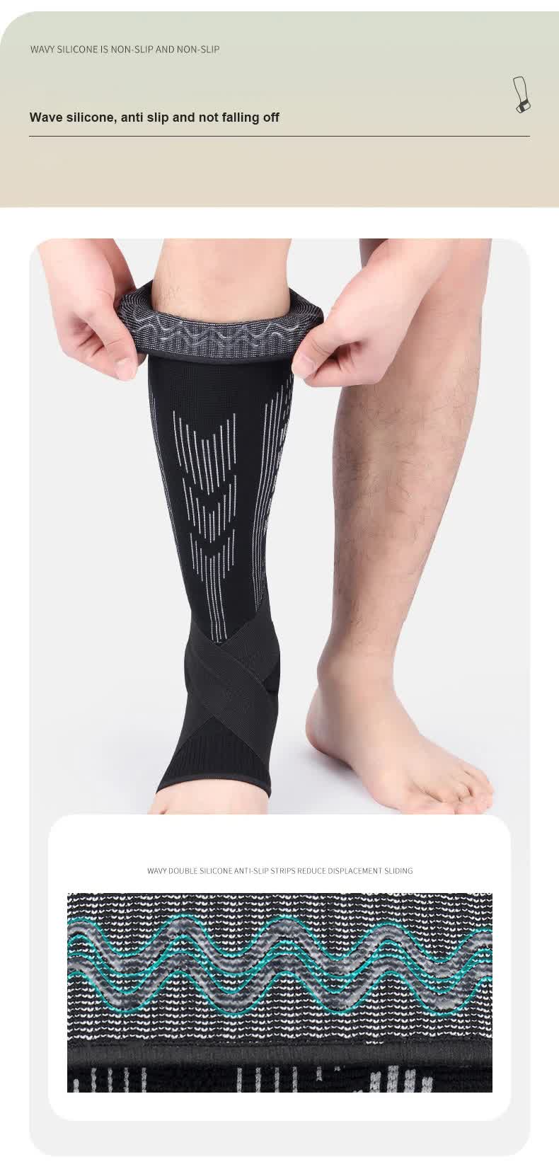 Size L 1 Pair Black Compression Calf Sleeves for Sports - Adjustable Support for Running, Soccer, Hiking & More