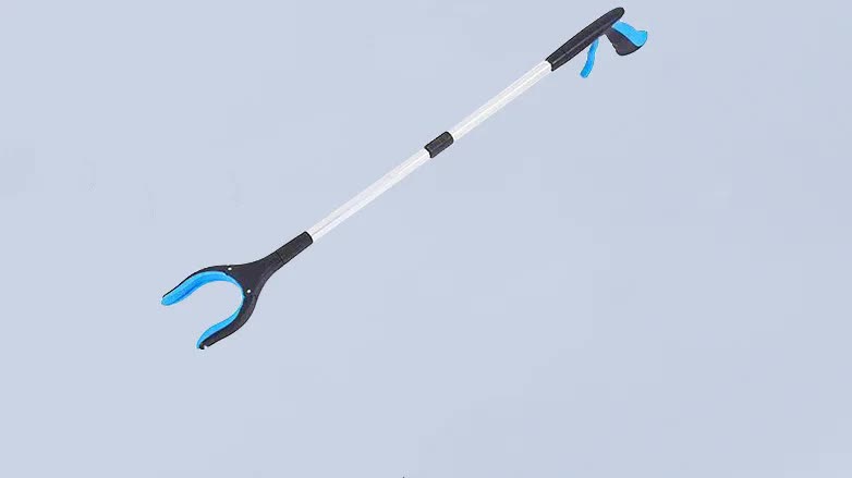 Blue Foldable Grabber Tool with Silicone Non-Slip Claws - Ideal for Litter Picking, Outdoor Use, and Household Cleaning