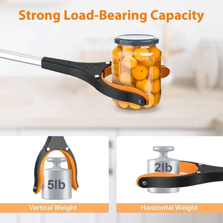 Blue Foldable Grabber Tool with Silicone Non-Slip Claws - Ideal for Litter Picking, Outdoor Use, and Household Cleaning