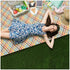 Green Stripes Stitching Premium Picnic Mat - Extra Thick & Waterproof Oxford Cloth Camping Blanket - 145x180cm