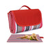 Red Stripes Stitching Premium Picnic Mat - Extra Thick & Waterproof Oxford Cloth Camping Blanket - 145x200cm