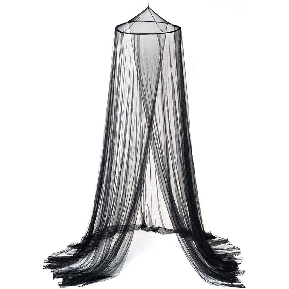 Black Hanging Princess Bed Canopy Mosquito Net - Dome Bedding for Dorm Rooms & Bedrooms Fits 1.8m-2m Beds