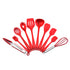 Red 10-Piece Premium Silicone Kitchen Utensil Set - Heat Resistant, Non-Stick Cookware