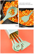 Light Green 12-Piece Silicone Kitchen Utensil Set with Beechwood Handles & Holder