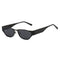 Black Retro Cat Eye Sunglasses - Metal Frame, UV400 Protection