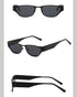 Black Retro Cat Eye Sunglasses - Metal Frame, UV400 Protection