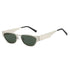 Silver Frame Dark Green Film Retro Cat Eye Sunglasses - Metal Frame, UV400 Protection