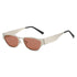 Silver Frame Powder Film Retro Cat Eye Sunglasses - Metal Frame, UV400 Protection